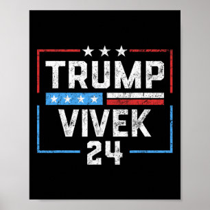 Affiche Donald Trump Vivek Ramaswamy 2024 Président Républ