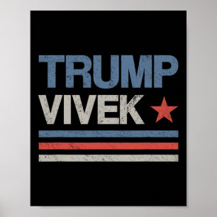 Affiche Donald Trump Vivek Ramaswamy 2024 Président Républ