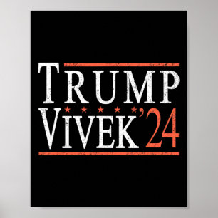 Affiche Donald Trump Vivek Ramaswamy 2024 Président Républ