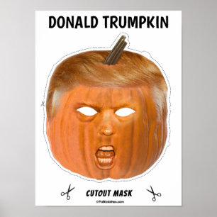 Affiche Donald Trumpkin Masque d'Halloween