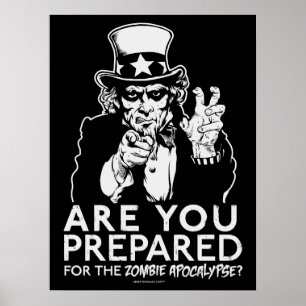 Affiche d'Oncle Sam d'apocalypse de zombi