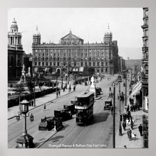 Affiche Donegall Carré, Hôtel de Ville de Belfast 1910 N.