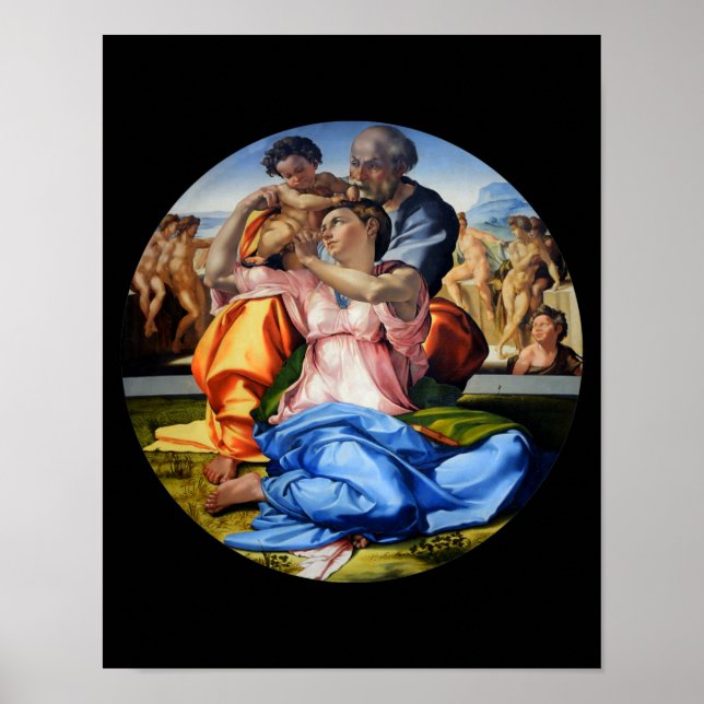 Affiche Doni Tondo, Doni Madona, Michel-Ange, 1507 (Devant)