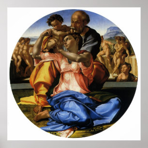 Affiche Doni Tondo ou Doni Madonna par Michelangelo