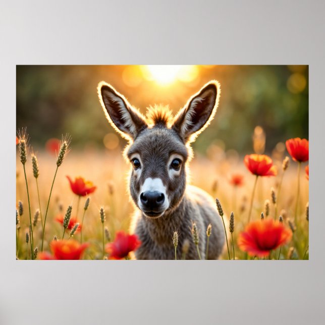 Affiche Donkey été harmonie paysage rural art (Devant)