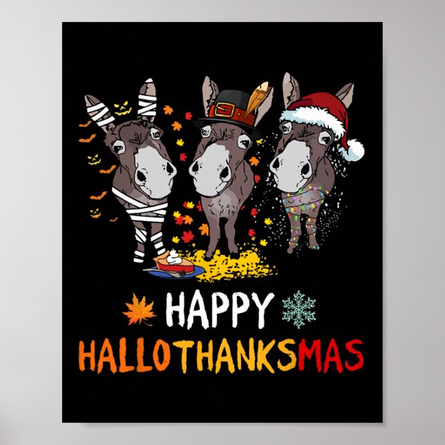 Affiche Donkey Hallothanksmas Amour Donkey Farmer Tee (Devant)