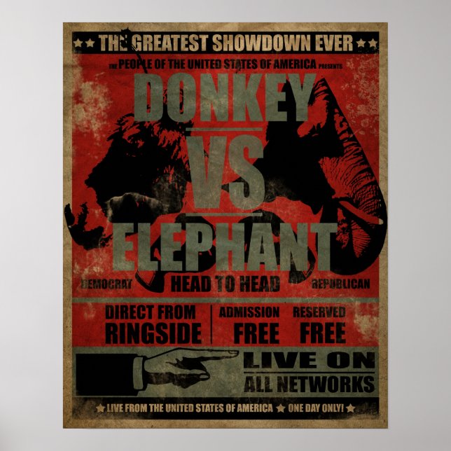 Affiche Donkey vs. Elephant (Devant)