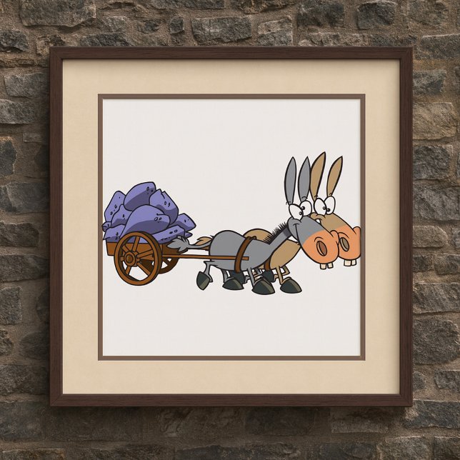 Affiche Donkies Tirant Un Panier (Créateur téléchargé)