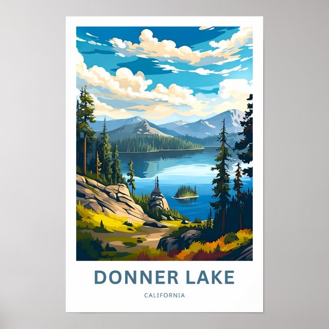 Affiche Donner Lake California Travel Print (Devant)