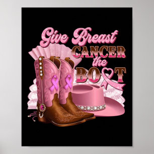 Affiche Donner Le Cancer Du Sein L'Initiale Cowgirl Cancer