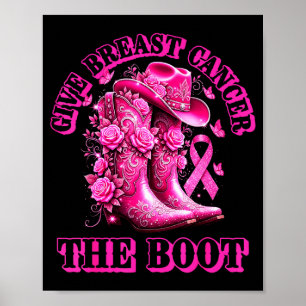 Affiche Donner le coup de pied au cancer du sein Cowgirl N