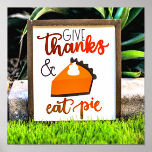 Affiche Donner un merci et manger une tarte Thanksgiving
