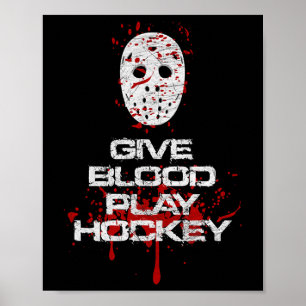 Affiche Donnez du sang, jouez au hockey, joueur de hockey