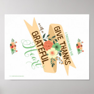 Affiche Donnez grâce avec une empreinte cardiaque gracieus