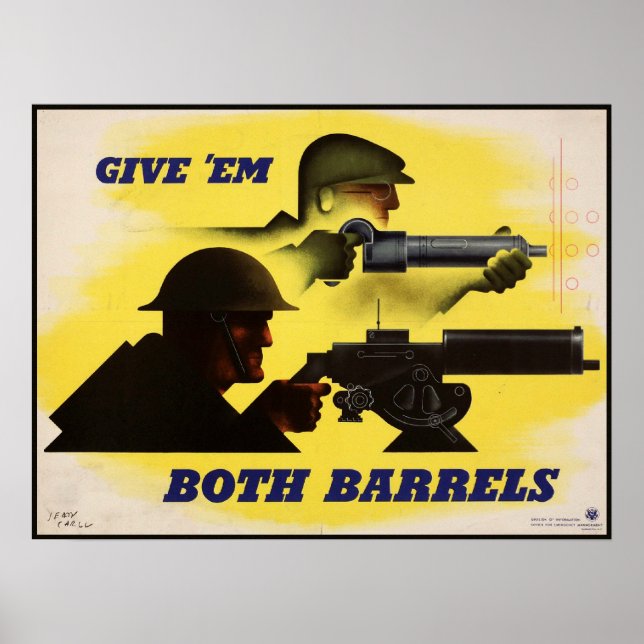 Affiche Donnez les deux barils, 2ÈME GUERRE MONDIALE Milit (Devant)