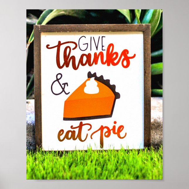 Affiche Donnez Merci et mangez la tarte Thanksgiving (Devant)