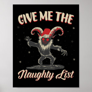 Affiche Donnez-moi la liste vilain Cute Krampus Noël sombr