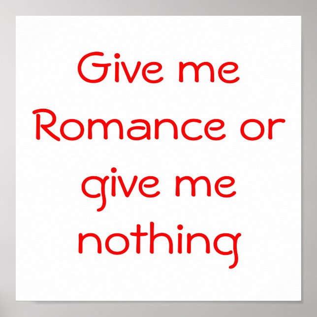 Affiche Donnez-moi Romance ou ne me donnez rien (Devant)