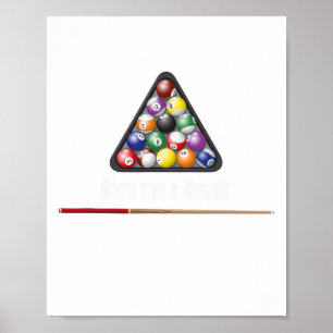 Affiche Donnez-Moi Un Break Billiards Pool Snooker Huit Ll