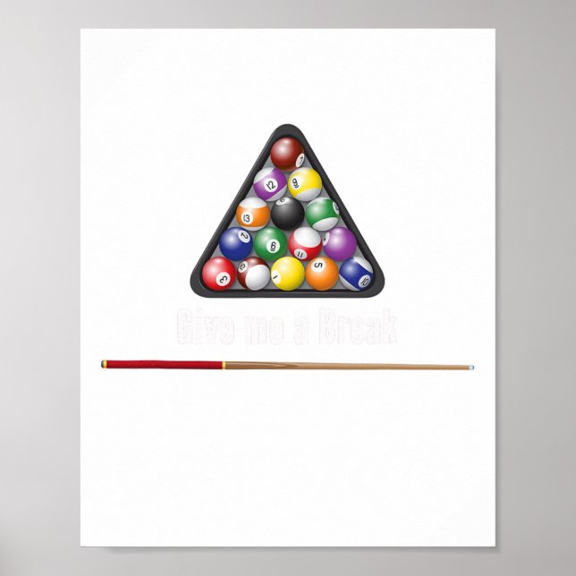 Affiche Donnez-Moi Un Break Billiards Pool Snooker Huit Ll (Devant)