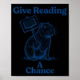 Affiche Donnez une chance à la lecture - livre bibliophile