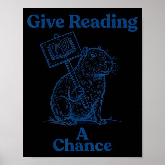Affiche Donnez une chance à la lecture - livre bibliophile (Devant)