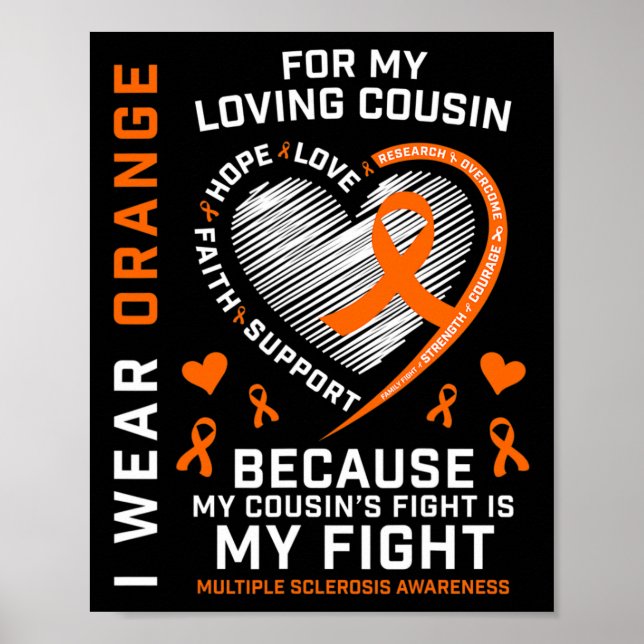 Affiche Dons Orange Fighter Cousin Multiple Sclerosis Awa (Devant)