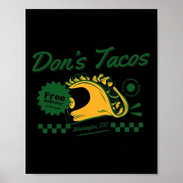 Affiche Don's Tacos - Funny Patriotic Let's Go Taco Tarif (Devant)