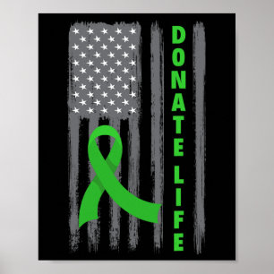 Affiche Dons Vie Drapeau Américain Patriotique Usa Kidney 