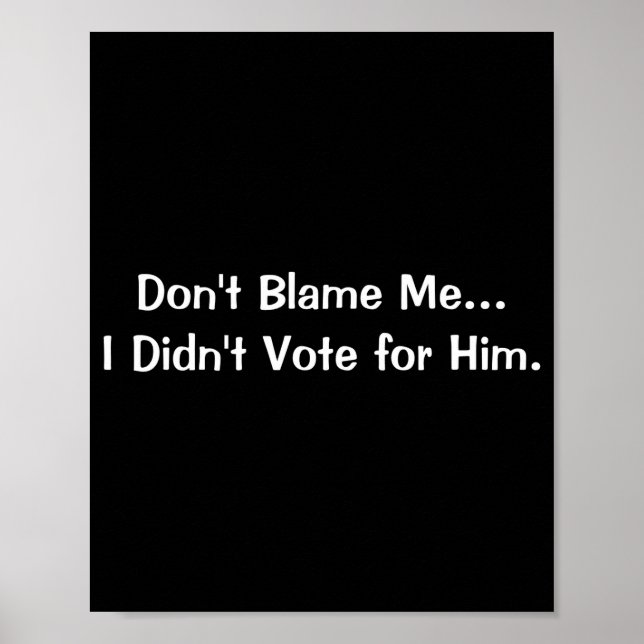 Affiche Dont Blame Me I Didnt Vote For Him  (Devant)