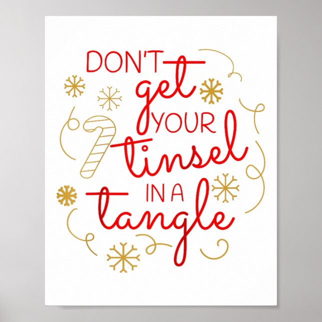 Affiche Don't Get Your Tinsel In A Tangle Christmas Raglan (Devant)