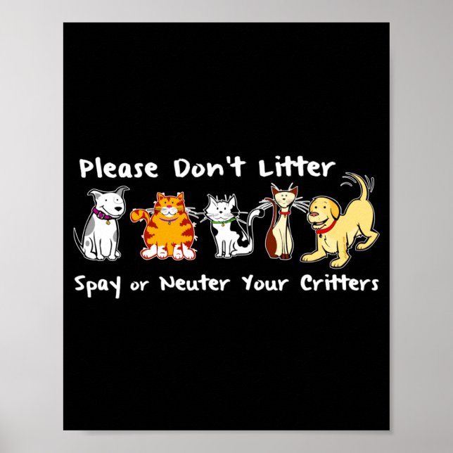 Affiche Dont Litter Spay Or Neuter  (Devant)