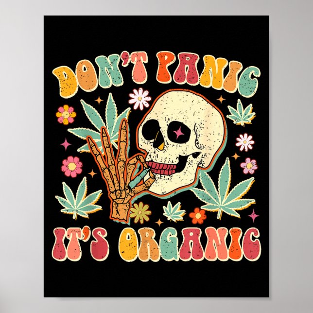 Affiche Don't Panic It's Organic Weed Skull  (Devant)