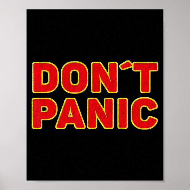 Affiche Don't Panic Vintage Distressed, Sarcastic Panickin (Devant)