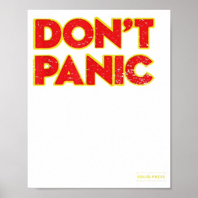 Affiche Don't Panic Vintage Distressed Shirt  (Devant)