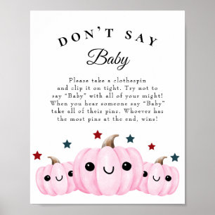 Affiche "Don't Say Baby" Baby shower d'Halloween Jeu
