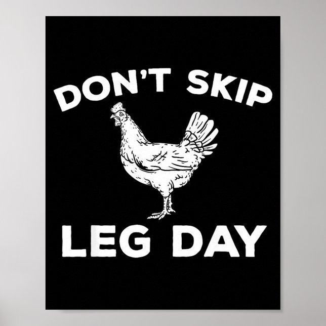 Affiche Dont Skip Leg Day Shirt Funny Gym Workout Fitness  (Devant)
