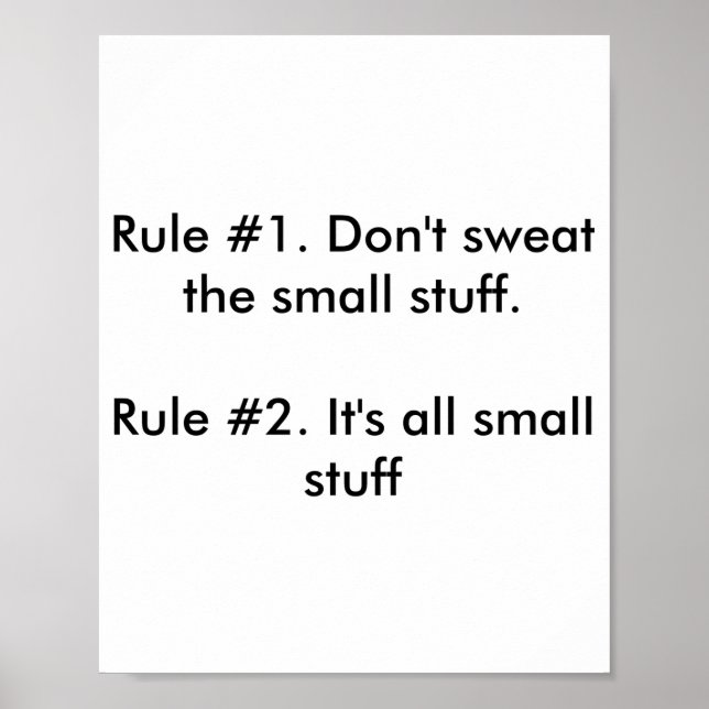 Affiche Dont Sweat The Small Stuff  (Devant)