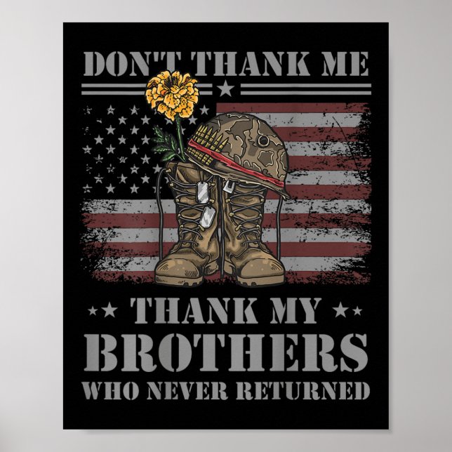 Affiche Don't Thank Me Veteran Thank My Brothers Quote Bac (Devant)