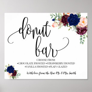 Affiche Donut bar réception de mariage marine bordeaux