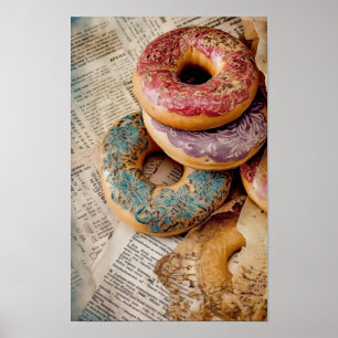 Affiche Donut floral