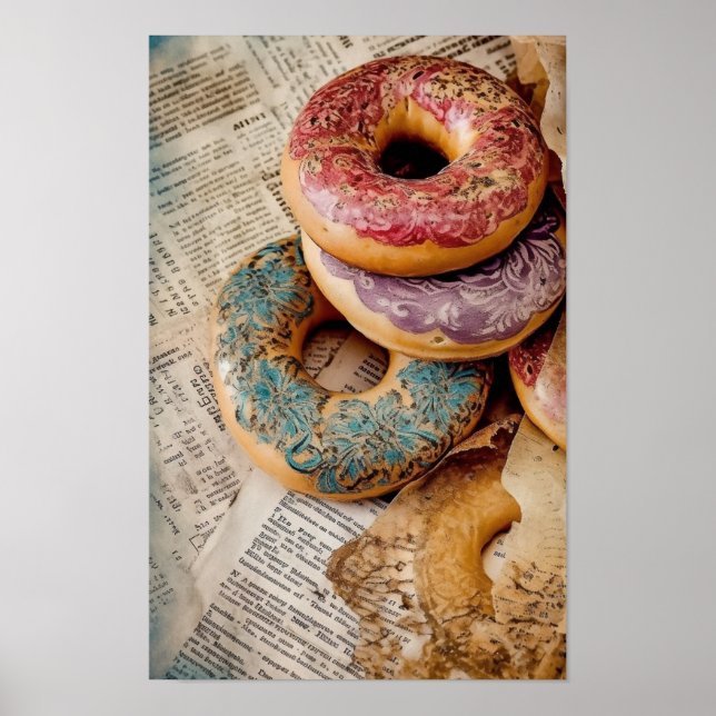 Affiche Donut floral (Devant)
