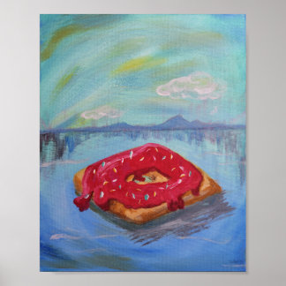 Affiche Donut flottant
