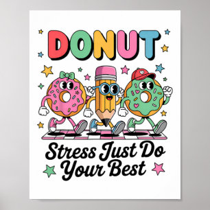 Affiche Donut Groovy Stress Faites Juste De Votre Mieux Jo