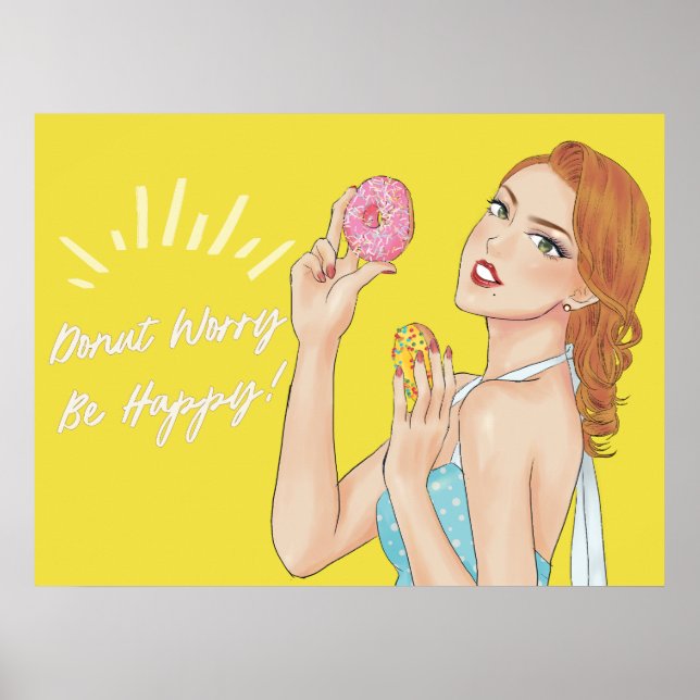 Affiche Donut Worry, Be Happy (Devant)