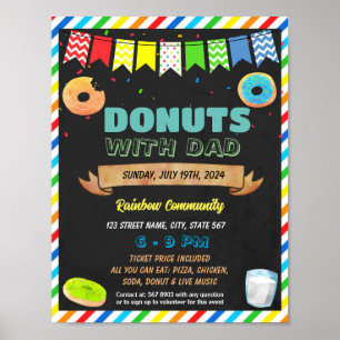 Affiche Donuts avec papa modèle de collecte de fonds
