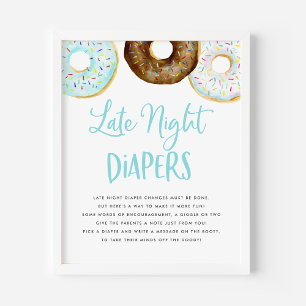 Affiche Donuts Bleus et Chocolat Late Night Diapers Jeu