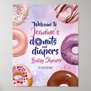 Affiche Donuts et Diapeurs Baby Sprinkle Douche Bienvenue