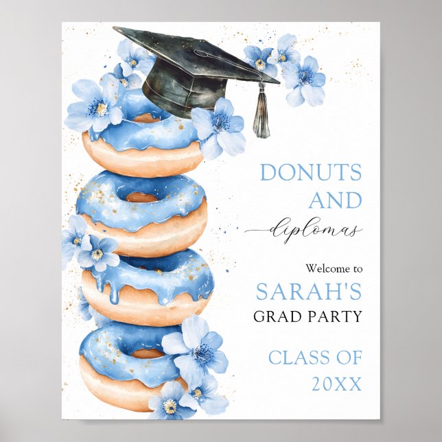 Affiche Donuts et Diplômes Signe de Bienvenue pour la Remi (Devant)