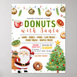 Affiche Donuts modifiables avec flyer de père noël